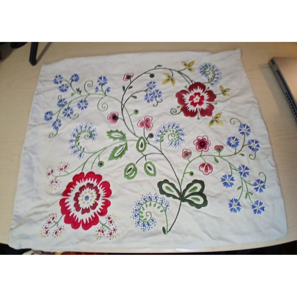 Discontinued Ikea Pillowcase Pillow Cover Embroidered Embroidery Flowers Alvine